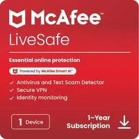 McAfee LiveSafe – 1 Gerät – 1-Jahres-Abonnement
