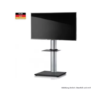 VCM Onu Schwarzlack Fernsehst?nder mit Regal mit Rollen