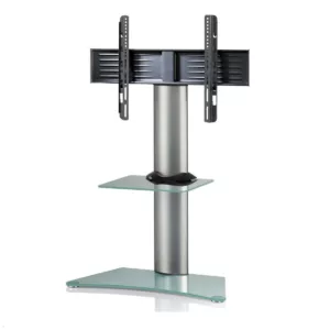 VCM Zental TV Standfu? mit Ablage bis 70 Zoll, Mattglas, silber