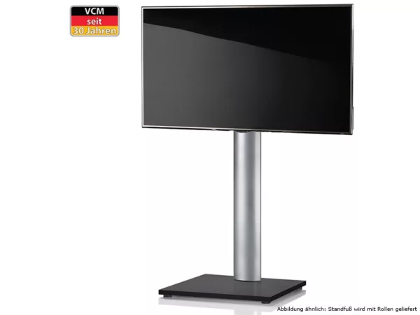 VCM Onu Schwarzlack TV St?nder ohne Regal mit Rollen