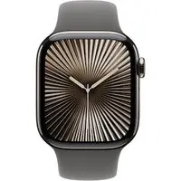 Apple Watch Series 10 LTE 42mm Natural Titangehäuse mit Stone Grey Sportarmband - M/L