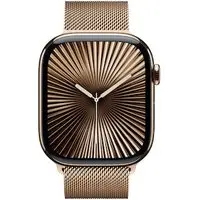 Apple Watch Series 10 LTE 46mm Gold Titangehäuse mit Gold Milanese Loop S/M