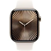Apple Watch Series 10 LTE 46mm Gold Titangehäuse mit Starlight Sportarmband - S/M