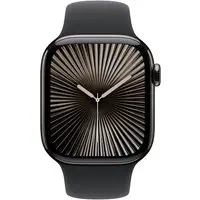 Apple Watch Series 10 LTE 42mm Slate Titangehäuse mit schwarzem Sportarmband - M/L
