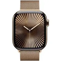 Apple Watch Series 10 LTE 42mm Gold Titangehäuse mit Gold Milanese Loop
