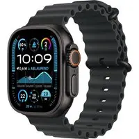 Apple Watch Ultra 2 LTE 49mm schwarzes Titan Gehäuse mit schwarzen Ozean Armband