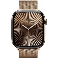 Apple Watch Series 10 LTE 46mm Gold Titangehäuse mit Gold Milanese Loop S/M