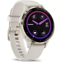 Garmin Venu® 3S Elfenbein/Softgold mit Schnellwechsel-Silikon-Armband