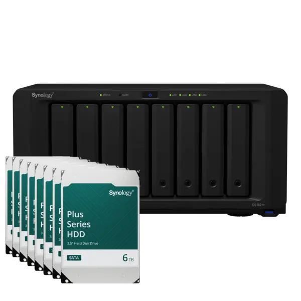 Synology DiskStation DS1821+ 48TB Plus HDD NAS-Bundle NAS inkl. 8x 6TB Synology Plus HDD 3.5 Zoll SATA Festplatte – Bild 2