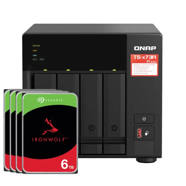QNAP Systems TS-473A-8G 24TB Seagate IronWolf NAS-Bundle NAS inkl. 4x 6TB Seagate IronWolf 3.5 Zoll SATA Festplatte – Bild 2