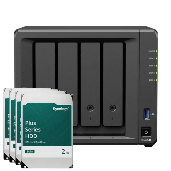 Synology DS425+ 8TB Synology Plus HDD NAS-Bundle NAS inkl. 4x 2TB Synology Plus HDD 3.5 Zoll SATA – Bild 2