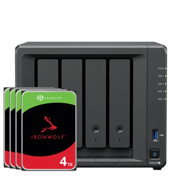 Synology DS423+ 16TB Seagate IronWolf NAS-Bundle NAS inkl. 4x 4TB Seagate IronWolf 3.5 Zoll SATA Festplatte – Bild 2