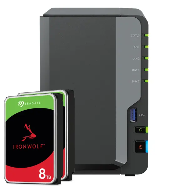 Synology DS224+ 16TB IronWolf NAS-Bundle NAS inkl. 2x 8TB IronWolf 3.5 Zoll SATA Festplatte – Bild 2
