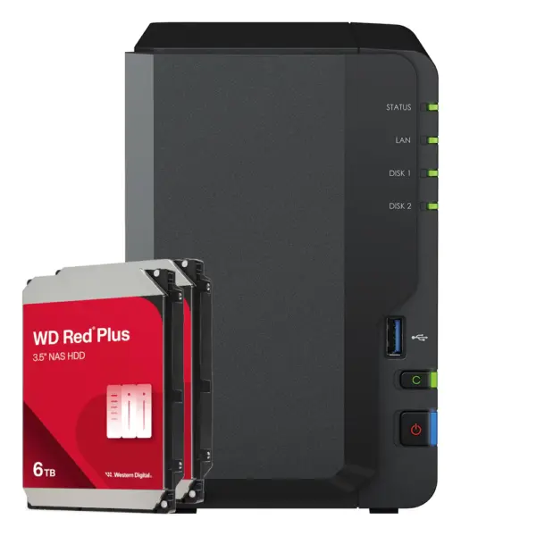 Synology DS223 12TB WD Red Plus NAS-Bundle NAS inkl. 2x 6TB WD Red Plus 3.5 Zoll SATA Festplatte – Bild 2