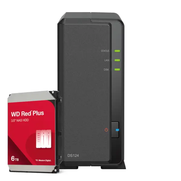 Synology DiskStation DS124 6TB WD Red Plus NAS-Bundle NAS inkl. 1x 6TB WD Red Plus 3.5 Zoll SATA Festplatte – Bild 2
