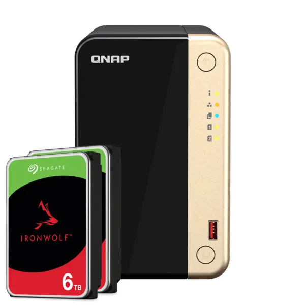 QNAP TS-264-8G 12TB Seagate IronWolf NAS-Bundle NAS inkl. 2x 6TB Seagate IronWolf 3.5 Zoll SATA Festplatte – Bild 2
