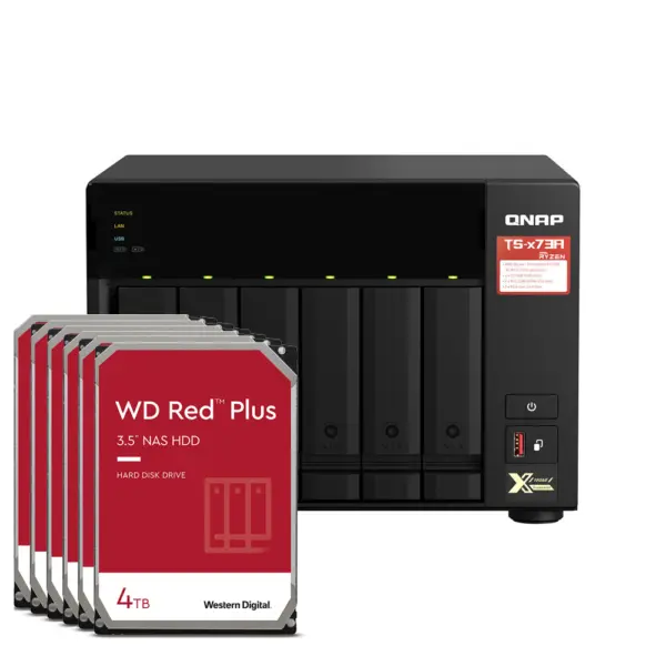 QNAP Systems TS-673A-8G 24TB WD Red Plus NAS-Bundle NAS inkl. 6x 4TB WD Red Plus 3.5 Zoll SATA Festplatte – Bild 2