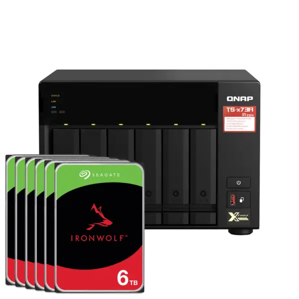 QNAP Systems TS-673A-8G 36TB Seagate IronWolf NAS-Bundle NAS inkl. 6x 6TB Seagate IronWolf 3.5 Zoll SATA Festplatte – Bild 2