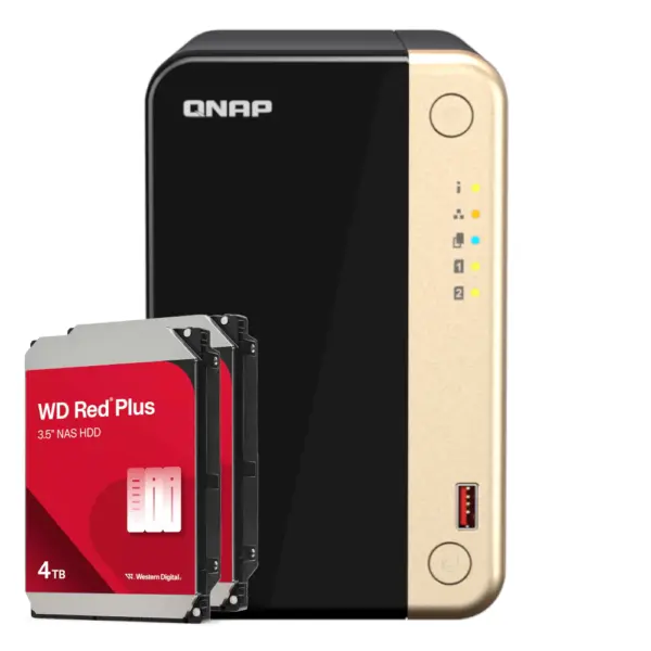 QNAP TS-264-8G 8TB WD Red Plus NAS-Bundle NAS inkl. 2x 4TB WD Red Plus 3.5 Zoll SATA Festplatte – Bild 2