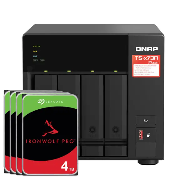 QNAP Systems TS-473A-8G 16TB Seagate IronWolf Pro NAS-Bundle NAS inkl. 4x 4TB Seagate IronWolf Pro 3.5 Zoll SATA Festplatte – Bild 2
