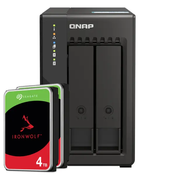 QNAP TS-253E-8G 8TB IronWolf NAS-Bundle NAS inkl. 2x 4TB IronWolf 3.5 Zoll SATA Festplatte – Bild 2