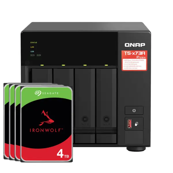 QNAP Systems TS-473A-8G 16TB Seagate IronWolf NAS-Bundle NAS inkl. 4x 4TB Seagate IronWolf 3.5 Zoll SATA Festplatte – Bild 2