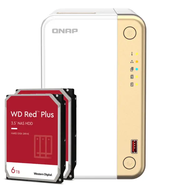 QNAP TS-262-4G 12TB WD Red Plus NAS-Bundle NAS inkl. 2x 6TB WD Red Plus 3.5 Zoll SATA Festplatte – Bild 2