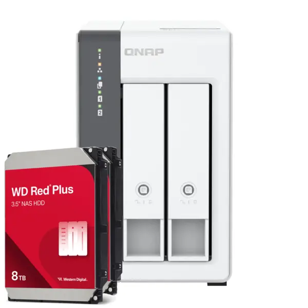 QNAP TS-216G 16TB WD Red Plus NAS-Bundle NAS inkl. 2x 8TB WD Red Plus 3.5 Zoll SATA Festplatte – Bild 2