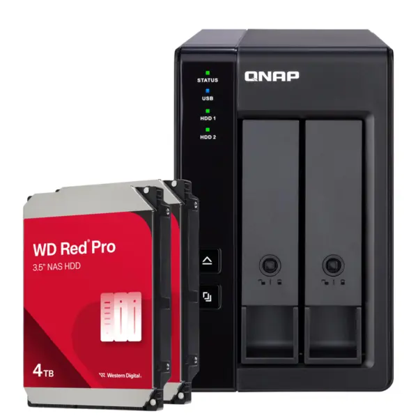 QNAP TR-002 8TB WD Red Pro HDD NAS-Bundle NAS-Erweiterungsgehäuse inkl. 2x 4TB WD Red Pro HDD 3.5 Zoll SATA – Bild 2