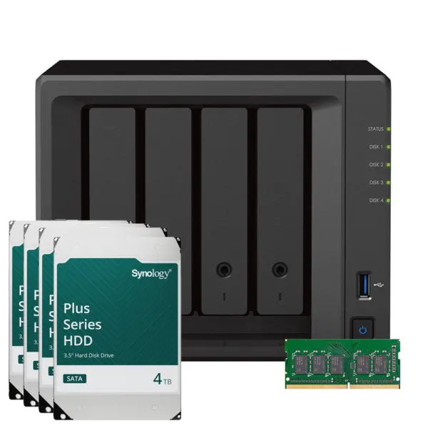 Synology DS923+ 16TB Plus HDD + 4GB RAM NAS-Bundle NAS inkl. 4x 4TB Synology Plus 3.5 Zoll SATA Festplatte und 4GB Arbeitsspeicher (nicht verbaut) – Bild 2