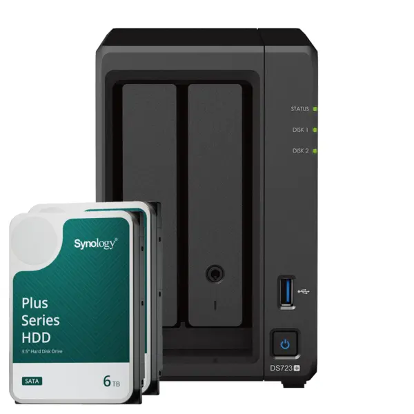 Synology DS723+ 12TB Plus HDD NAS-Bundle NAS inkl. 2x 6TB Synology Plus HDD 3.5 Zoll SATA – Bild 2