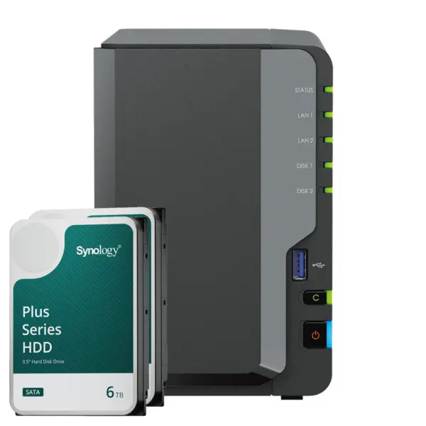 Synology DS224+ 12TB Synology Plus HDD NAS-Bundle NAS inkl. 2x 6TB Synology Plus HDD 3.5 Zoll SATA – Bild 2