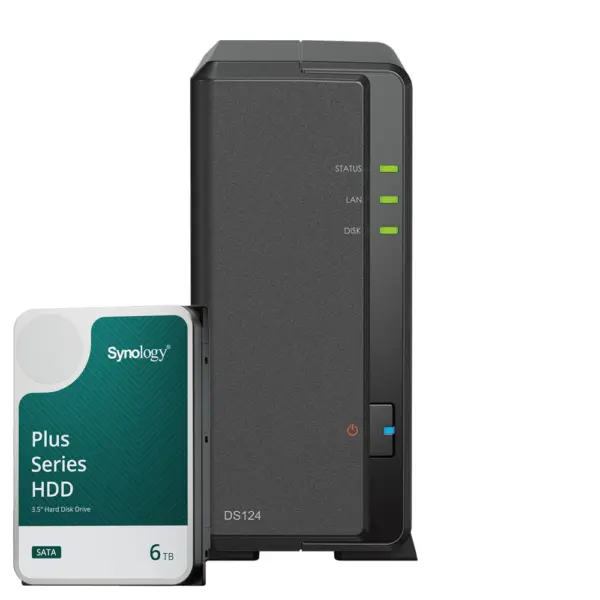 Synology DS124 6TB Synology Plus HDD NAS-Bundle NAS inkl. 1x 6TB Synology Plus HDD 3.5 Zoll SATA Festplatte – Bild 2