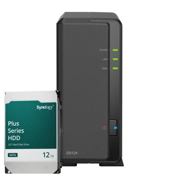 Synology DS124 12TB Synology Plus HDD NAS-Bundle NAS inkl. 1x 12TB Synology Plus HDD 3.5 Zoll SATA – Bild 2