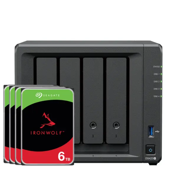 Synology DS423+ 24TB Seagate IronWolf NAS-Bundle NAS inkl. 4x 6TB Seagate IronWolf 3.5 Zoll SATA Festplatte – Bild 2