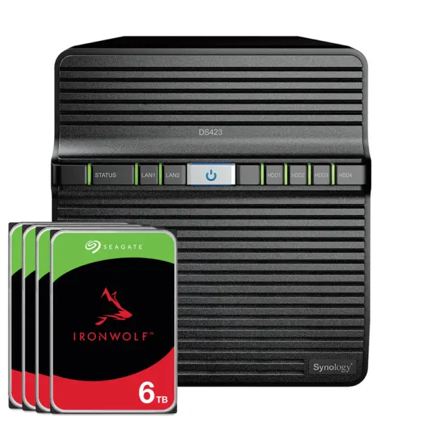 Synology DS423 24TB IronWolf NAS-Bundle NAS inkl. 4x 6TB IronWolf 3.5 Zoll SATA Festplatte – Bild 2