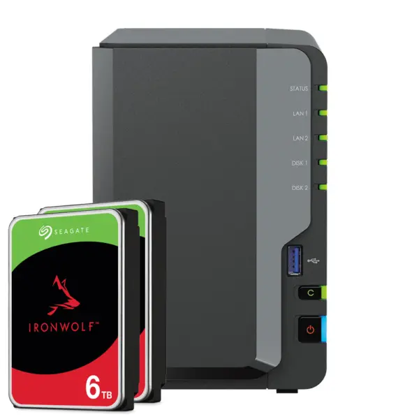 Synology DS224+ 12TB Seagate IronWolf NAS-Bundle NAS inkl. 2x 6TB Seagate IronWolf 3.5 Zoll SATA Festplatte – Bild 2