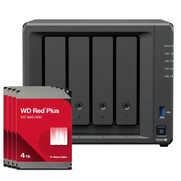 Synology DS423+ 16TB WD Red Plus NAS-Bundle NAS inkl. 4x 4TB WD Red Plus 3.5 Zoll SATA Festplatte – Bild 2