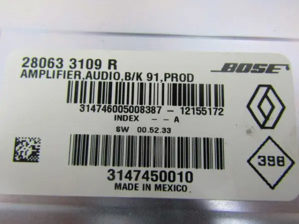 Audio Verstärker BOSE Laguna III Estate (KT) Combi 5-drs 1.5 dCi 110 (K9K-780) 2012 (280633109R) – Bild 3