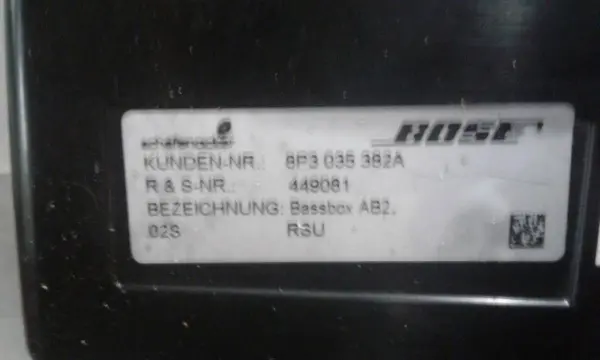 Subwoofer bose A3 (8P1) Hatchback 3-drs 2.0 16V FSI (AXW) 2003 (8P3035382A, 8P3035382C) – Bild 3