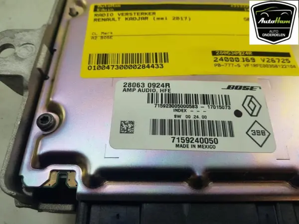 Audio Verstärker BOSE Kadjar (RFEH) SUV 1.2 Energy TCE 130 (H5F-408(H5F-F4)) 2017 (280630924R, 280637524R) – Bild 5