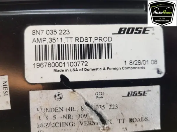 Audio Verstärker BOSE TT Roadster (8N9) Cabrio 1.8 20V Turbo Quattro (BAM) 2002 (8N7035223) – Bild 5