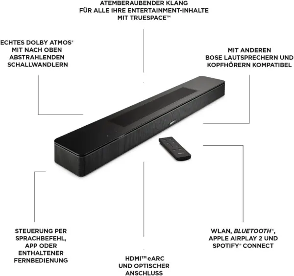 Bose Set: Smart Soundbar+Bass 500+Rear Speaker – Bild 2