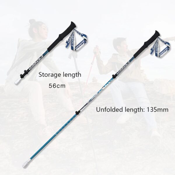 Pionier Gehstock 56-135cm Teleskop 3 Abschnitte Kohle faser leichte Bergsteiger Krücke – Bild 2
