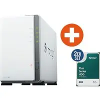 Synology DS223j NAS System 2-Bay 24 TB inkl. 2x 12 TB Synology HDD HAT3310-12T