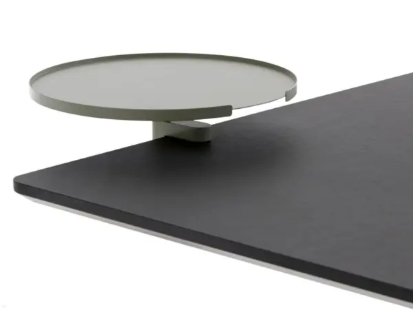 APTO Round Table Ablageboard 28cm Durchmesser mit Tischklemme, olivgr?n