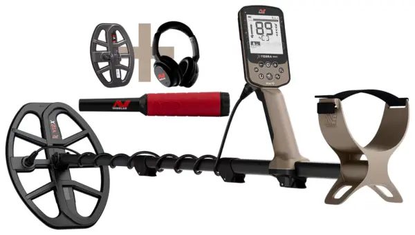 Minelab X-Terra Elite Expeditionspack Wasserdichter Multifrequenz Metalldetektor mit gratis Profind 40 Pinpointer