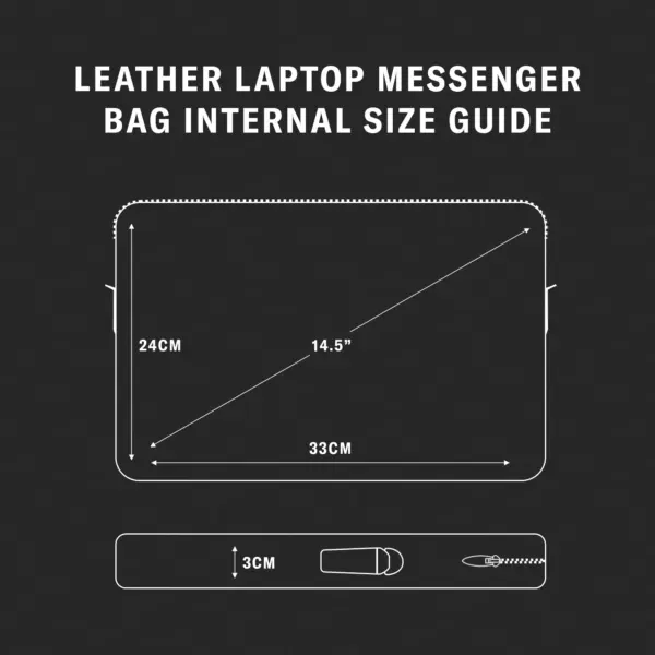 Leder Laptoptasche (mit verstellbaren Riemen) - Schwarz – Bild 2