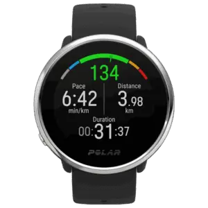Polar Ignite, Fitnessuhr, Schwarz-Silber