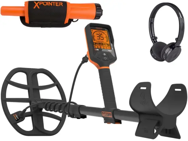 Quest Q35 Metalldetektor wasserdicht mit gratis Xpointer orange
